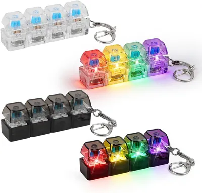 Immagine prodotto di Giocattoli antistress a forma di tastiera - Set da 4 - Portachiavi colorati