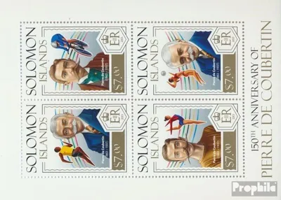 Produktbild von Briefmarken Salomoninseln 2013 Mi 2262-2265 Kleinbogen (kompl. Ausg.) postfrisch Pierre de Coubertin