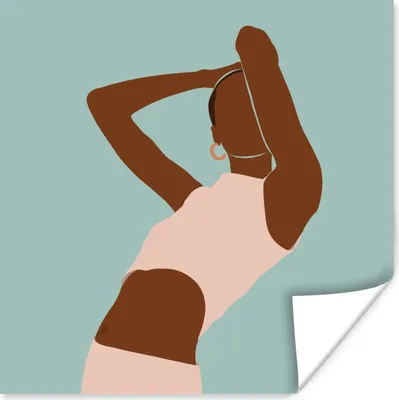 Produktbild von MuchoWow® Poster Sommer - Frau - Abstrakt - Pastell 75x75 cm - Wand Dekoration