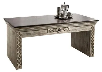 Immagine prodotto di MASSIVMOEBEL24 | tavolino da salotto in legno di mango / acacia 115x60x50 bianco cerato CASTLE-ANTIK #233