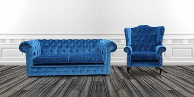 Produktbild von Sofagarnitur Chesterfield Polster Couch Sofa Textil Garnitur Ohrensessel #426