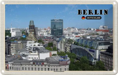 Produktbild von vianmo Blechschild 20x30 cm Berlin Hauptstadt Kurfürstendamm Bildmotiv Reisemotiv Abenteuer Reisen Urlaub