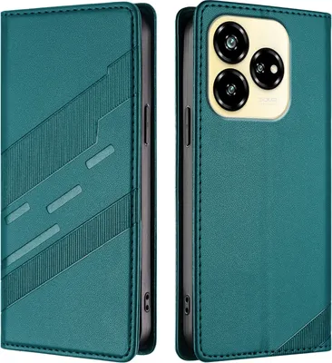 Produktbild von Hülle für ZTE Axon 60 Lite, Kunstleder Brieftaschen Handyhülle mit Kartenfach und Standfunktion Grün