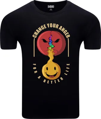 Obrázek produktu pro Diarbo Pánské tričko s vtipným potiskem Change Your Anger Black Velikost M