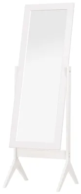 Zdjęcie produktu dla Lustro stojące Eleganckie lustro o pełnej długości z podwyższonymi nóżkami, łatwa w pielęgnacji płyta MDF, biała, 47x46x148cm do sypialni i korytarzy