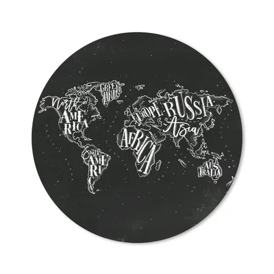 Produktbild von MuchoWow® Mauspad Mousepad Weltkarte - Schwarz - Weiß - Sternenhimmel 30x30 cm - Mousepads - Maus Mat - Pad - Mausunterlage - Tischunterlage - Schreibtischmatten