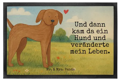 Produktbild von Mr. & Mrs. Panda Schmutzfangmatte Hund Dogge Design 40 x 60 cm - Weiß - Geschenk, Eingangsteppich, Fussmatte, Hunde, Sprüche, Bodenvorleger, Schmutzmatte, Niedlich, Herz