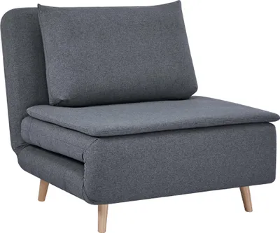 Produktbild von 3-in-1 Schlafsessel mit Bett-Funktion, Liegesessel, verstellbare Rückenlehne, Buchenholzbeine, Kissen, Grau