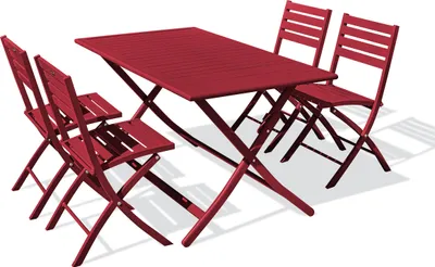 Image de Ensemble repas de jardin 4 places en aluminium