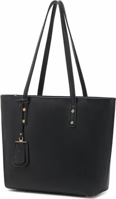 Produktbild von Damen Handtaschen Tote Taschen Leder Groß Schwarz Reißverschluss