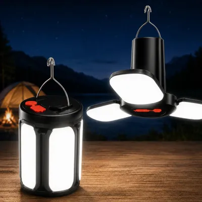 Produktbild von 3-in-1 LED Campinglampe Notfalllampe Tischlampe USB Wiederaufladbare für Zelt, Wohnmobil, Garten und Stromausfall