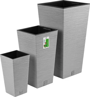 Produktbild von Blumentopf Pflanzkübel FURU Square Balkonkasten Blumenkübel Grau