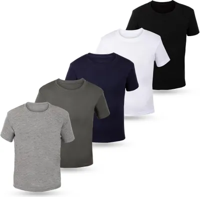 Produktbild von 5er Set Jungen & Mädchen Kurzarm Unterhemden - Feinripp - Bunt