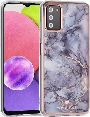 Produktbild von UNIQ Classic Case Samsung Galaxy A03s TPU Back Cover - Marble Grey