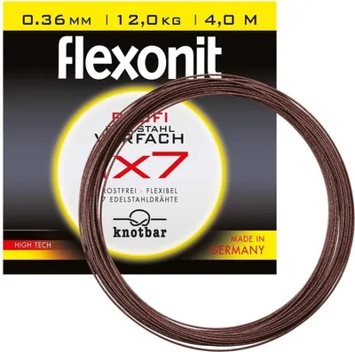 Produktbild von Flexonit 4 m flexonit Stahlvorfach 1x7 - 12,0 kg (0,36 mm)