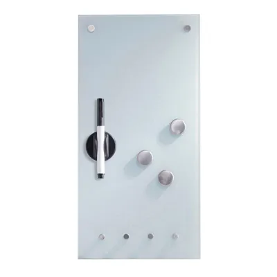 Produktbild von Zeller Memobord m. Haken, Glas, weiß 20x4x40