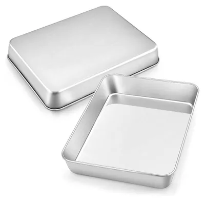 Zdjęcie produktu dla Duża blacha do pieczenia ze stali nierdzewnej 2 sztuki 31,5x24,7x5cm Prostokątna Głęboka
