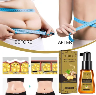 Produktbild von 2x 70ml Natürlich Ingweröl Lymphatisch Drainage Therapie Antialterung Anlage Ätherisches Öl Fördern Stoffwechsel Ganzkörper Schlank Massage Öl