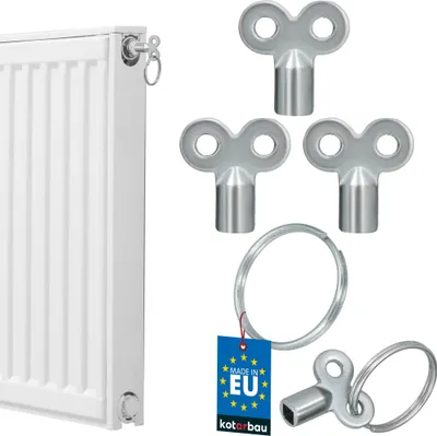Produktbild von KOTARBAU® 3er Set Entlüftungsschlüssel für Heizkörper Heizungsentlüftungsschlüssel Vierkantschlüssel Entlüftungsschlüssel mit Schlüsselring ZnAl Silber