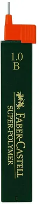Zdjęcie produktu dla 12x Faber-Castell 120901 Drobny wkład SUPER POLYMER 0,9/1 mm B kruczoczarny 12 wkładów