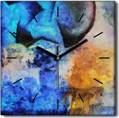 Produktbild von Coloray Uhr auf Leinwand 30x30 cm Wand Uhr Dekoration Wohnzimmer Segeltuch schwarze Hände -New York City.