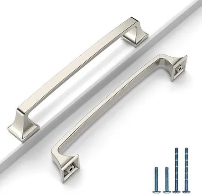 Obrázok produktu pre 10 ks párových úchytiek na skrinky, brúsený nikl, 160 mm, pre kuchynské skrinky, úchytky, EU0037