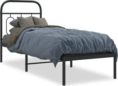 Immagine prodotto di Maison Exclusive - Struttura letto con testiera in metallo nero 75x190 cm