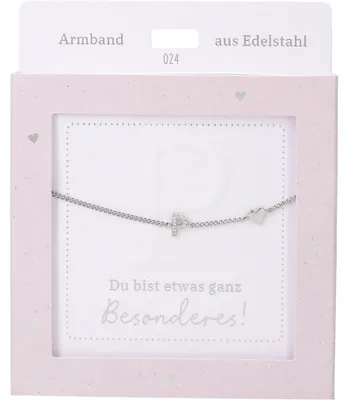Produktbild von Depesche Armband Silber mit P-Anhänger und Herz - Freundschaftsschmuck