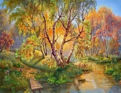 Zdjęcie produktu dla Diamentowa Mozaika 30X40Cm – Haft Diamentowy: "Bzyki Nad Potokiem"