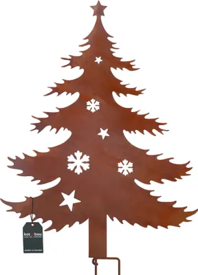 Produktbild von KOTARBAU® Gartendekoration Rostfiguren 85cm Tannenbaum Weihnachtsdeko Garten Ecorost Gartenstecker Weihnachten Gartenfiguren & Gartenstatuen Roststecker Gartendeko für Draußen EdelrostTannenbaum