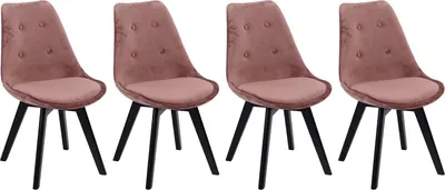 Produktbild von 4erSet Samtstühle NORA rosa mit Kissen
