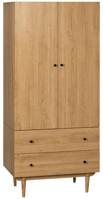 Produktbild von Holzschrank - Garderobenschrank - Kleiderschrank mit Schublade - Aufbewahrungsschrank - Schlafzimmerschrank - 80x52x180 cm