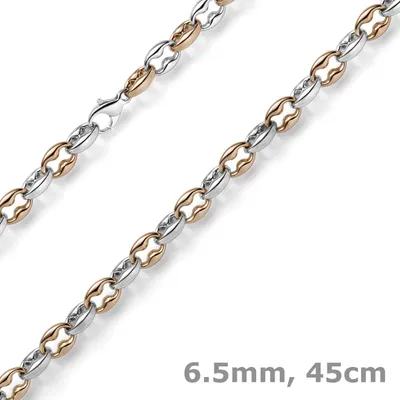6-5mm-Phantasiekette-585-Gold-weiß-rot-45cm