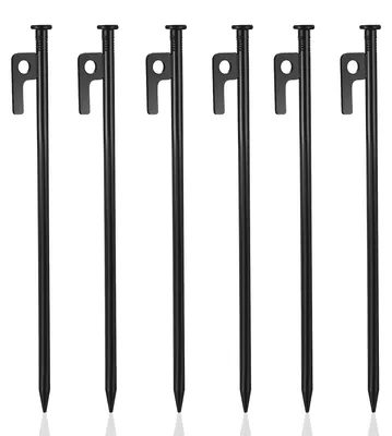 Image de Set de 6 piquets de tente en métal robustes de 30 cm