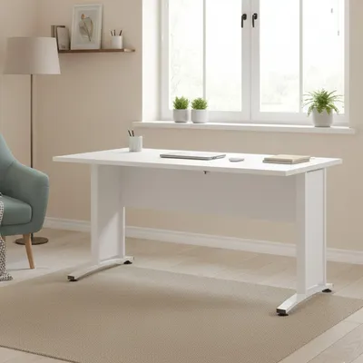 Produktbild von Schreibtisch Ascorbato, Mehrzweckschreibtisch, Bürotisch für PC, Eckschreibtisch, 150x80 h75 cm, Weiß