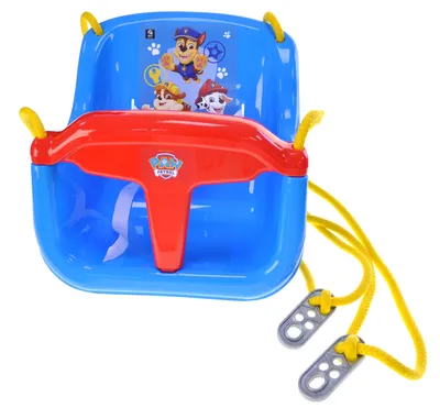 Image de Balançoire en forme de seau, thème Pat' Patrouille, pour enfants, pour l'extérieur, suspendue par des cordes, couleur bleue, modèle QB001-303