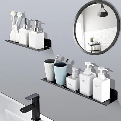 Produktbild von Famanu Duschregal Wandregal aus Metall - schwarz, 30 cm, 40 cm