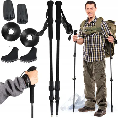 Produktbild von Fit4med | Trekkingstöcke - 3-teilig - 160g - Carbon - Faltbare Trekkingstöcke