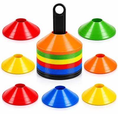 Produktbild von Slalom Markierungshütchen, 20 Stück, flexibel, für Fußballtraining