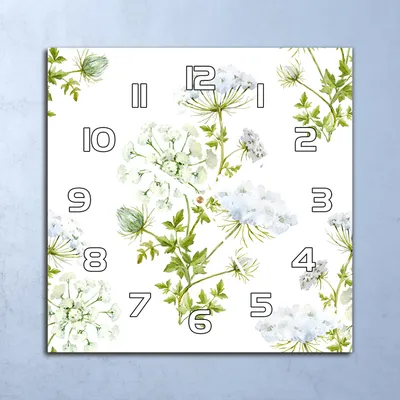 Produktbild von Deko Glasuhr Wanduhr 30x30 Feldblumen Wiese Quarz Küchenuhr Bürouhr
