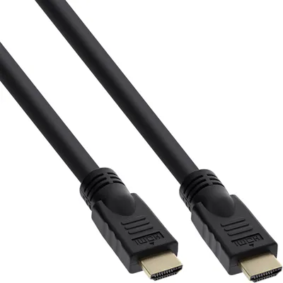 Image de InLine® 17010P Câble HDMI, HDMI High Speed avec Ethernet, mâle/mâle, noir/or, 10m