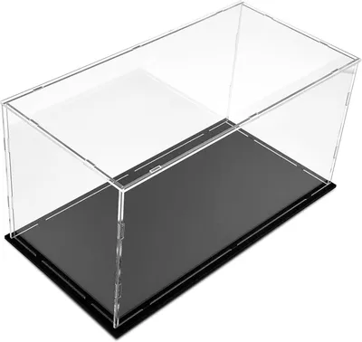 Imagen del producto de Vitrina de acrílico con base negra, de 30 x 15 x 15 cm, ideal para colecciones