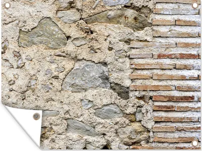 Obrázek produktu pro MuchoWow® Zahradní plakáty - Zeď - Kameny - Cement - 60x80 cm - Zahradní dekorace
