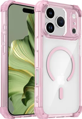 Immagine prodotto di Custodia magnetica per iPhone 17 Pro compatibile con MagSafe, antiurto, protezione militare trasparente Rosa