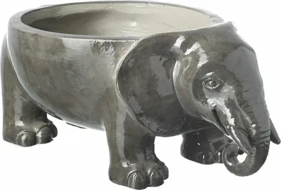 Produktbild von Schüssel Elefant aus Keramik, dunkelgrau, L41 x H16 x B24 cm
