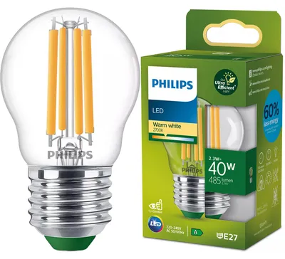 Immagine prodotto di Lampada LED "classic ultra-efficient", 40W, E27, trasparente, a goccia, bianco caldo (00225556)
