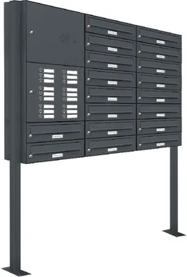 Produktbild von 18er Briefkasten Standanlage Freistehend RAL 7016 Anthrazit Klingel