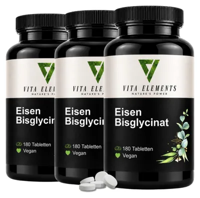 Vita Elements IJzer Bisglycinaat, set van 3.