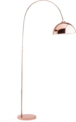 Produktbild von BELIANI Stehlampe Kupfer Metall 160 cm verstellbarer Schirm Glockenform langes Kabel mit Schalter Bogenlampe Industrie Look