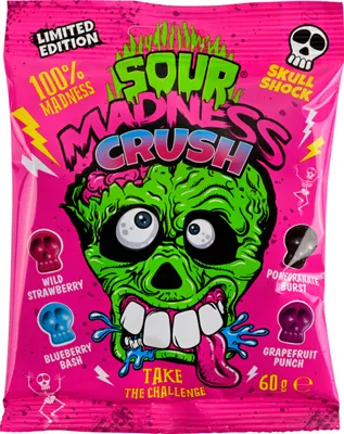 Produktbild von Sour Madness 60g Rosa Extrasaure Bonbons